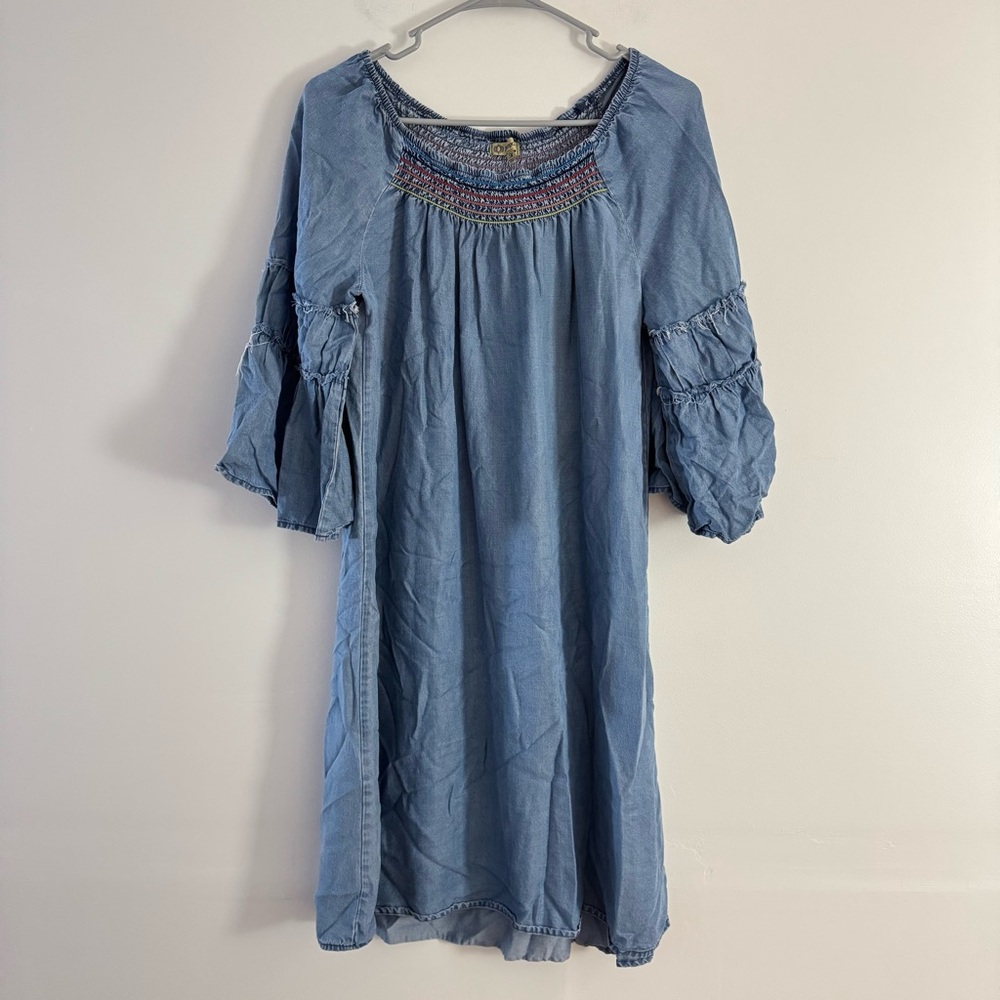 Democracy Denim Blue Long Sleeve Dress